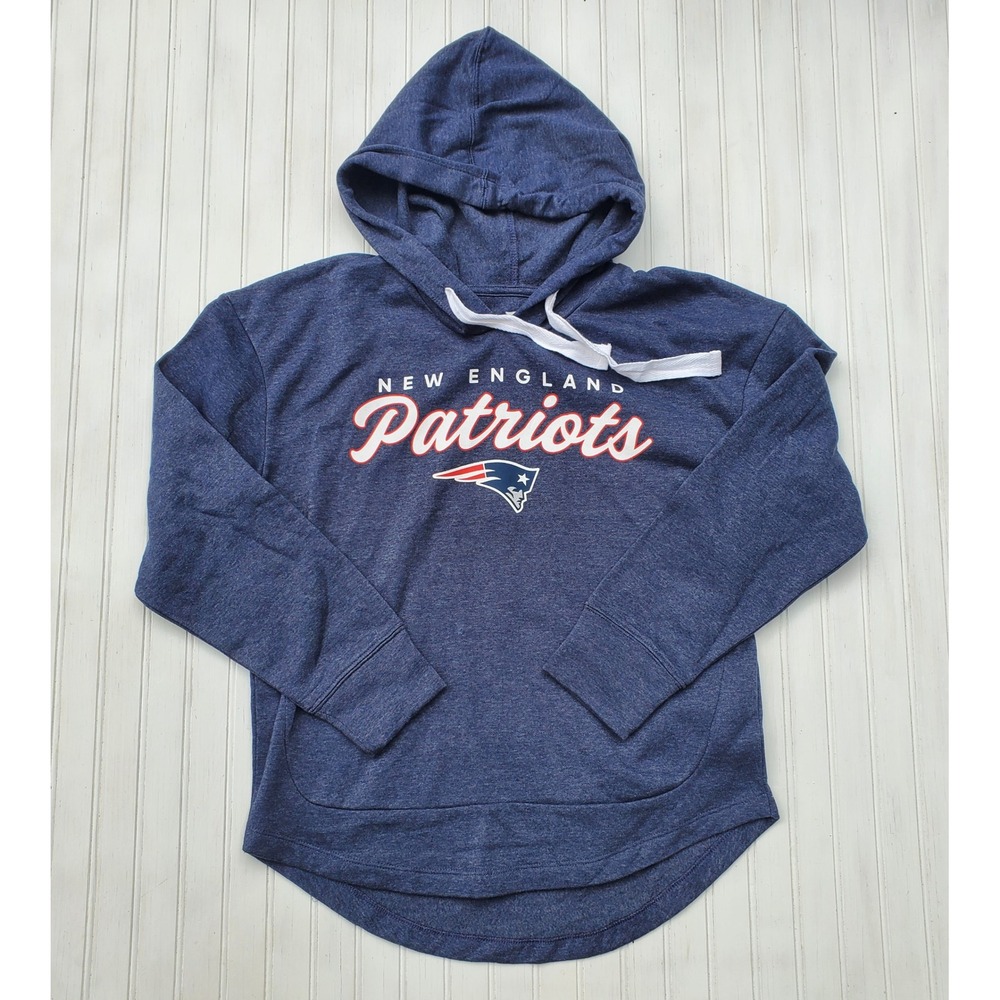 Fanatics New England Patriots Hoodie Womens Medium Navy Blue Fleece Sweatshirt